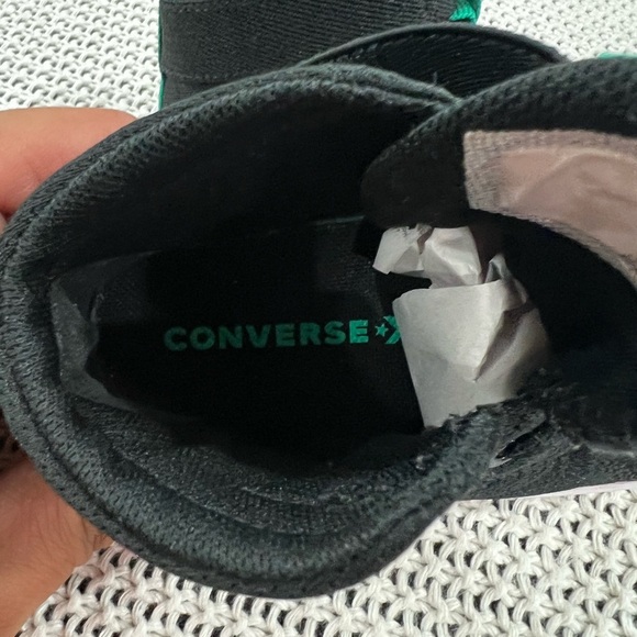 Converse Kids' Black and Teal High-Top Sneakers - Picture 6 of 8